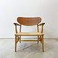 カールハンセン＆サン Carl Hansen & Son CH22 ラウンジチェア オーク材 × チーク材 ミックスコンビネーション オイルフィニッシュ ハンス・J・ウェグナー 未使用保管品 定価492,800円 ●