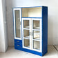 ジャパンビンテージ Japan Vintage ペインテッド ガラスキャビネット Painted Cabinet リメイク 古家具 古道具 型板ガラス ★