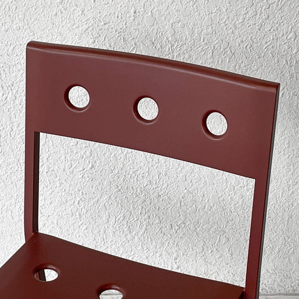 ヘイ HAY バルコニーチェア BALCONY CHAIR 屋外用 ダイニングチェア アームレス スタッキング スチール アイアンレッド 北欧 デンマーク 定価44,000円 C ◇