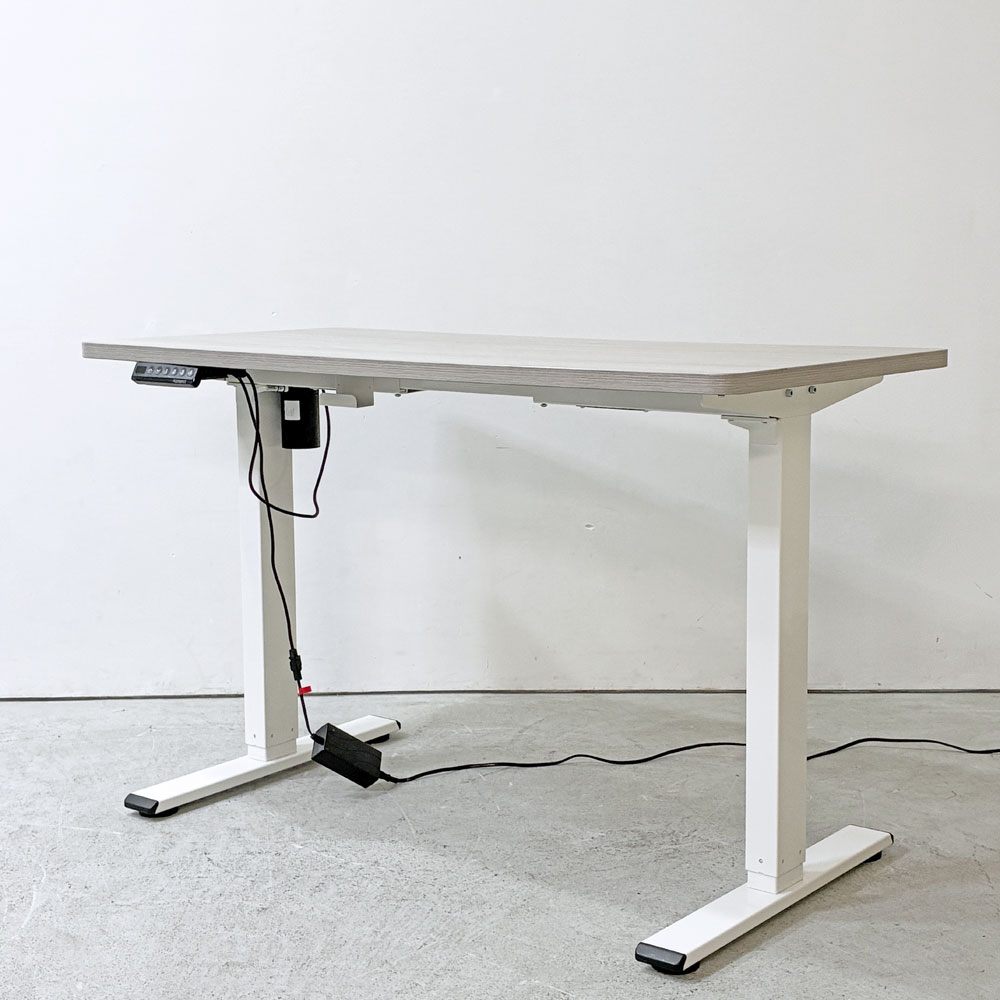 フレキシスポット Flexispot 電動式昇降デスク EF1 ワークデスク 学習机 スタンディングデスク ホワイトウッド×ホワイト W120cm ●