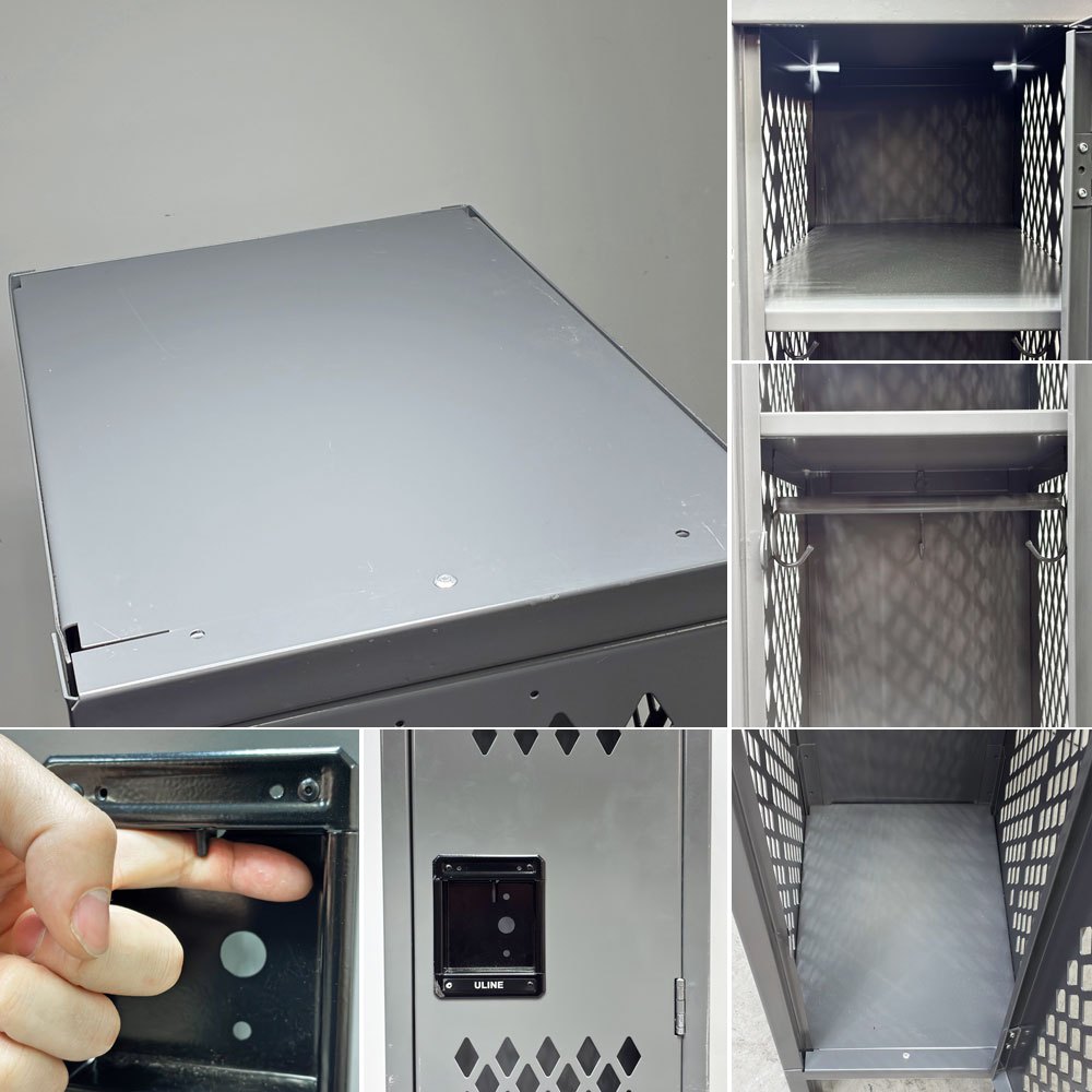 ULINE社 Ventilated Single Tier Lockers スチール製メッシュ ロッカー ティアロッカー 1人用 US ガレージ インダストリアルデザイン ●