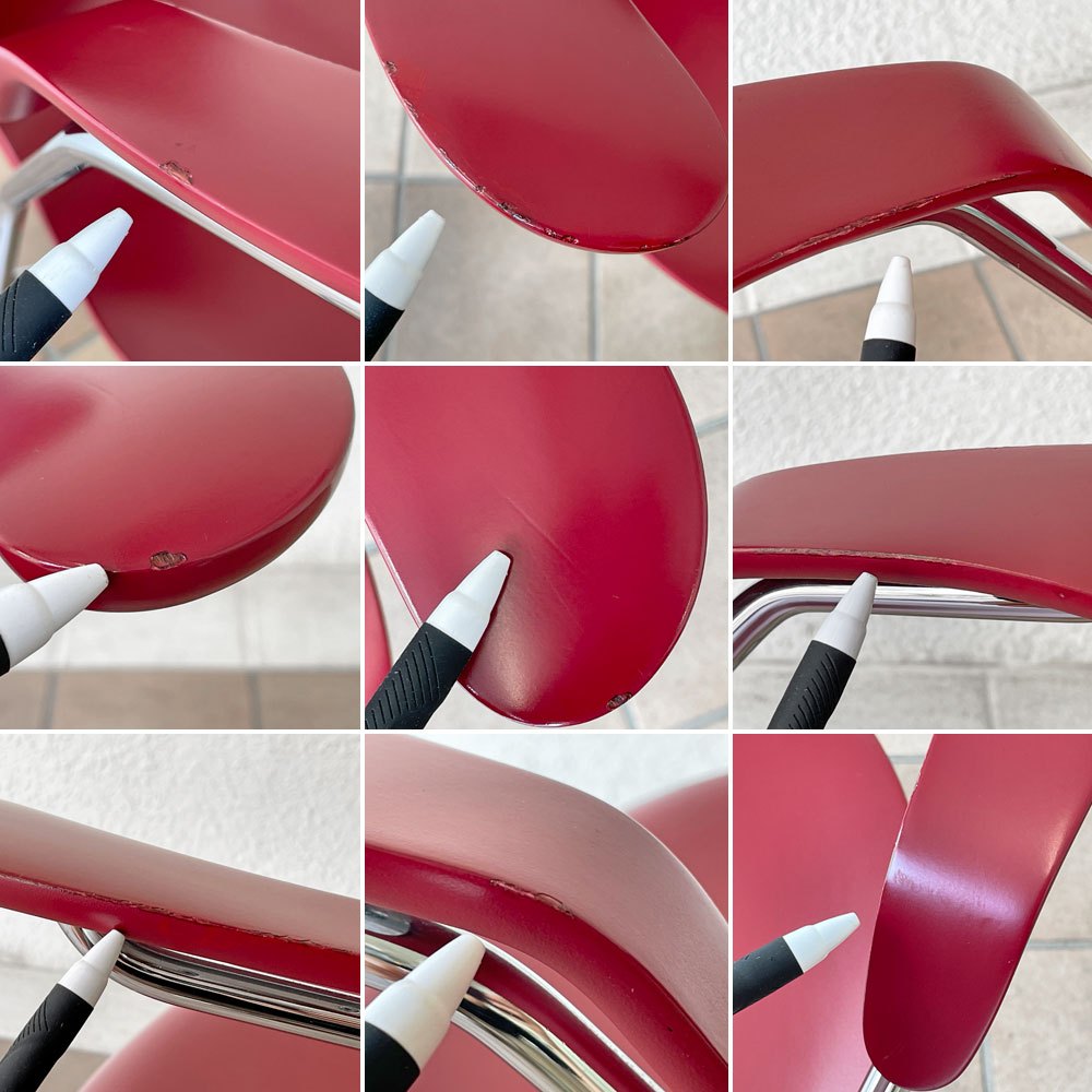フリッツハンセン Fritz Hansen 3207 セブンチェア アームチェア ラッカー ダークレッド アルネ ヤコブセン 北欧家具 ◇