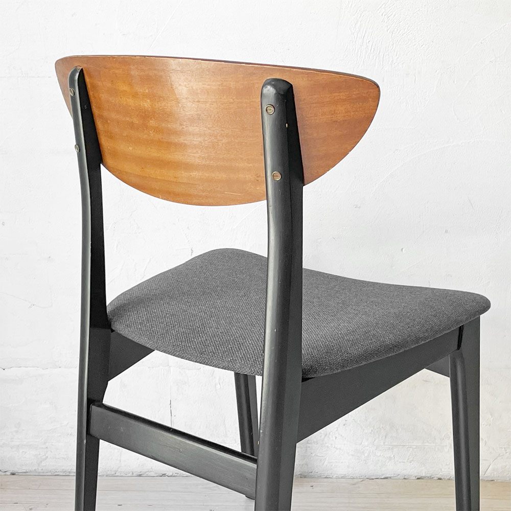 ネイサンファニチャー NATHAN Furniture チークプライウッド ブラックフレーム ダイニングチェア UKビンテージ 北欧スタイル B ★