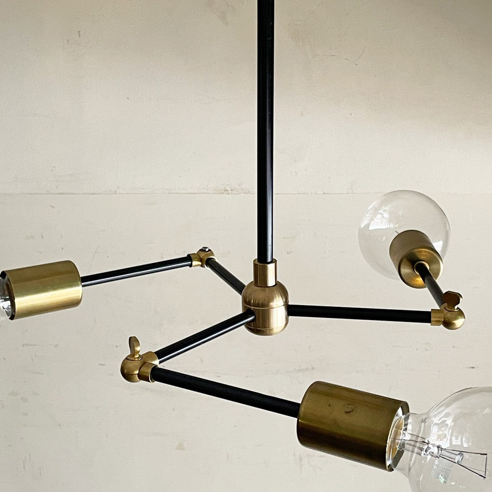 アクメファニチャー ACME Furniture ソリッドブラスランプ 3アーム ブラックアーム SOLID BRASS LAMP 真鍮 シーリングライト ミッドセンチュリー 廃番カラー 参考定価￥106,700- ■