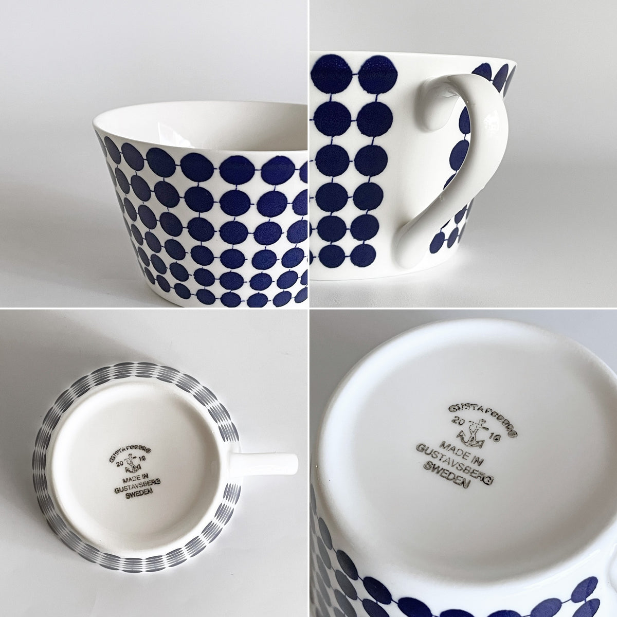 グスタフスベリ GUSTVSBERG アダム ADAM ティーカップ&ソーサー C&S スティグ・リンドベリ Stig Lindberg 復刻品 スウェーデン 北欧食器 ■