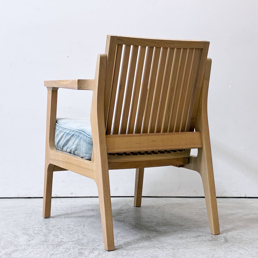 ダブルティー WTW アペルト チェア APERTO CHAIR NT アームチェア ラウンジチェア 1Pソファ アッシュ材 デニム地 西海岸 ウエストコースト ●