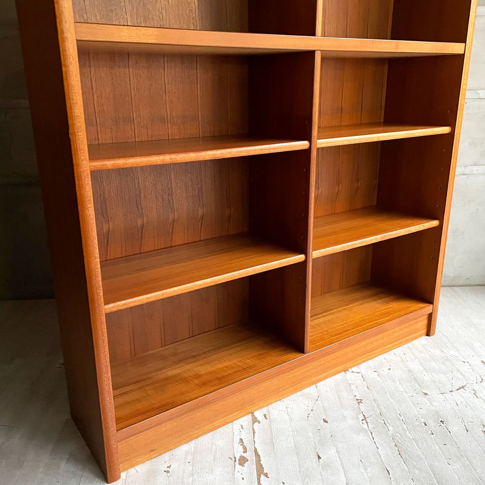 ジャパンビンテージ Japan Vintage チーク材 ブックシェルフ 本棚 オープンシェルフ 飾り棚 北欧デザイン 棚板可動式 ♪