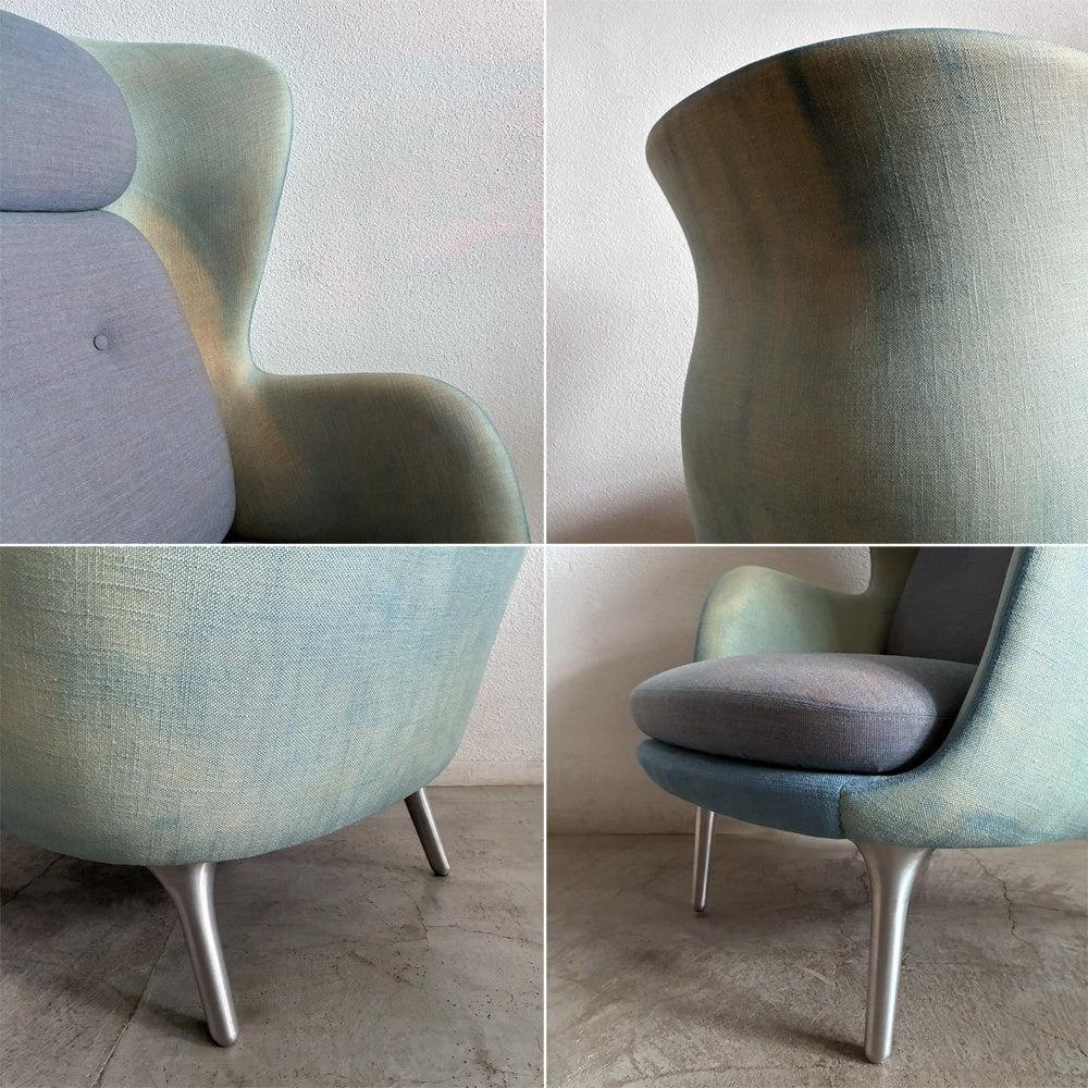 フリッツハンセン Fritz Hansen ロオチェア RO JH1 ラウンジチェア ファブリック Faded Denim Blue アルミベース ハイメ・アジョン 現行定価￥526,680以上 〓