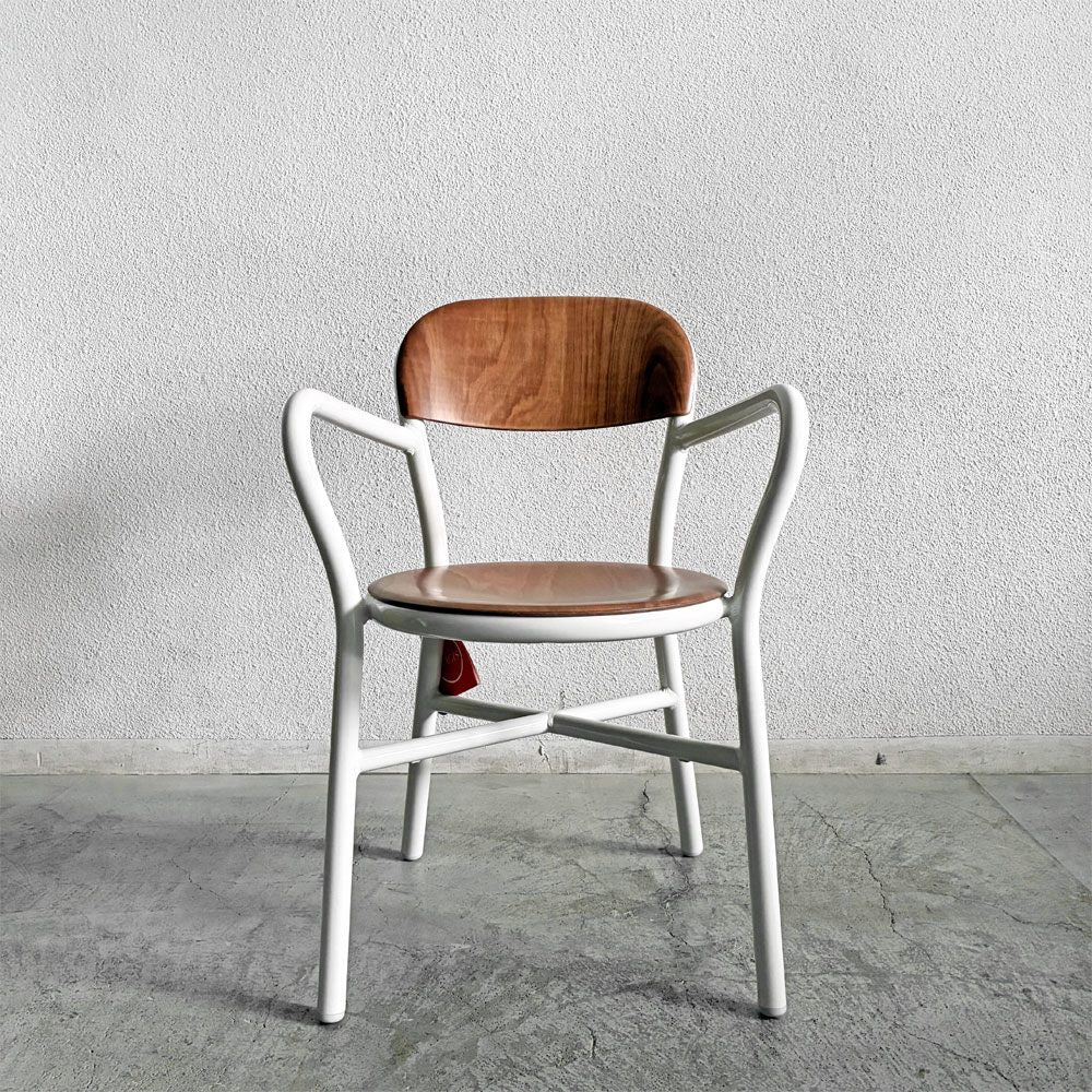 マジス MAGIS パイプチェア Pipe Chair Wood ダイニングチェア ウッドシート アーム付 ホワイト×ライトビーチ ジャスパー・モリソン 未使用品 定価￥119,900- 〓