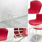 ノル Knoll 420 サイドチェア ワイヤーチェア ダイニングチェア ホワイト × レッド ファブリック フルカバー仕様 ビンテージ B ●