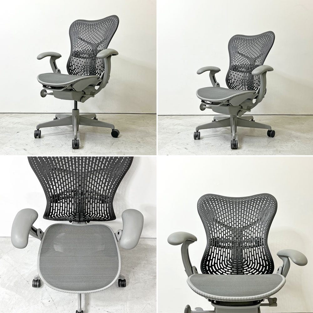 ハーマンミラー Herman Miller ミラチェア Mirra Chair オフィスチェア スタジオ7.5 Studio7.5 グレー 座面昇降 ●