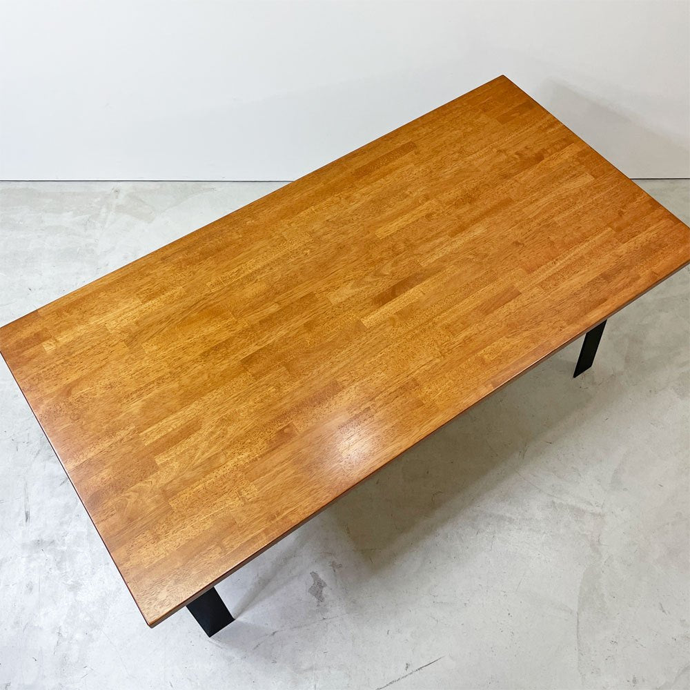 かなでもの KANADEMONO ザ・テーブル THE TABLE デスク ダイニングテーブル ラバーウッド材 スチールレッグ Flat A インダストリアルデザイン 廃番仕様 ●