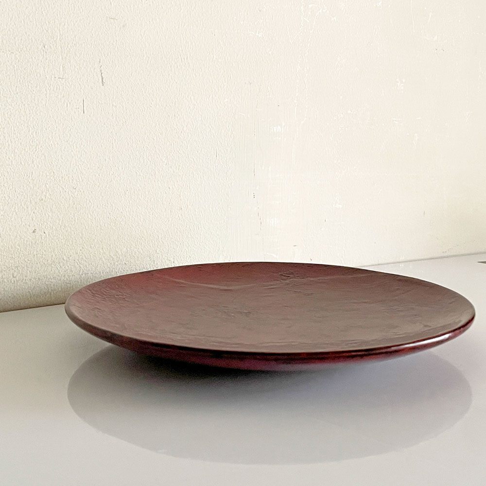 近藤保 Tamotsu Kondo 8寸皿 平皿 木製プレート 漆器 朱漆 Φ24cm 現代作家 ■