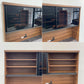 パモウナ Pamouna 食器棚 EMA-S1400R 140cm キッチンボード カップボード システム家具 ウォールナット木目色 石目柄天板 ソフトクローズ 定価約174,800円 〓