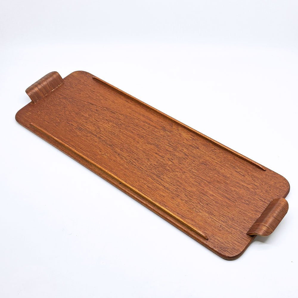 北欧ビンテージ Scandinavian Vintage チーク材 トレイ トレー プライウッドハンドル 北欧雑貨 ●