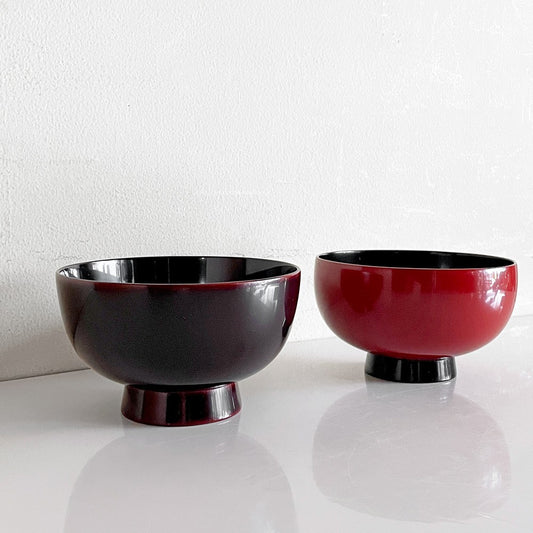 慶塚漆器工房 輪島塗 お椀 三輪型 漆器 溜内黒・朱内黒 箱付き 夫婦椀セット 伝統工芸品 ■