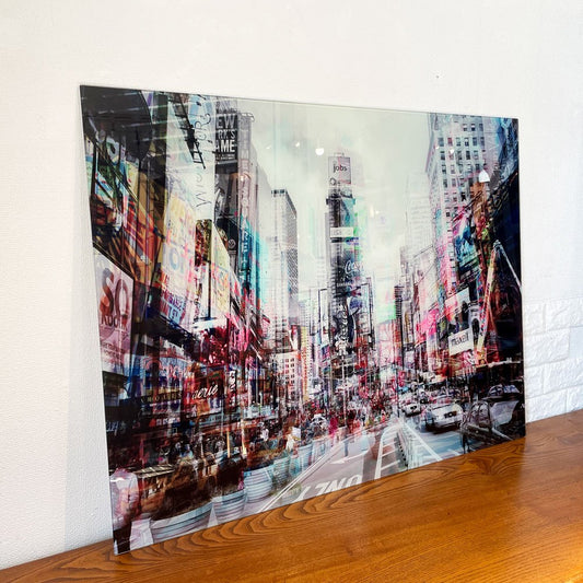 カレ KARE Picture Glass Times Square Move 70x90cm 強化ガラス アートフレーム タイムズスクエア ニューヨーク 写真 壁掛けインテリア ドイツ ◎