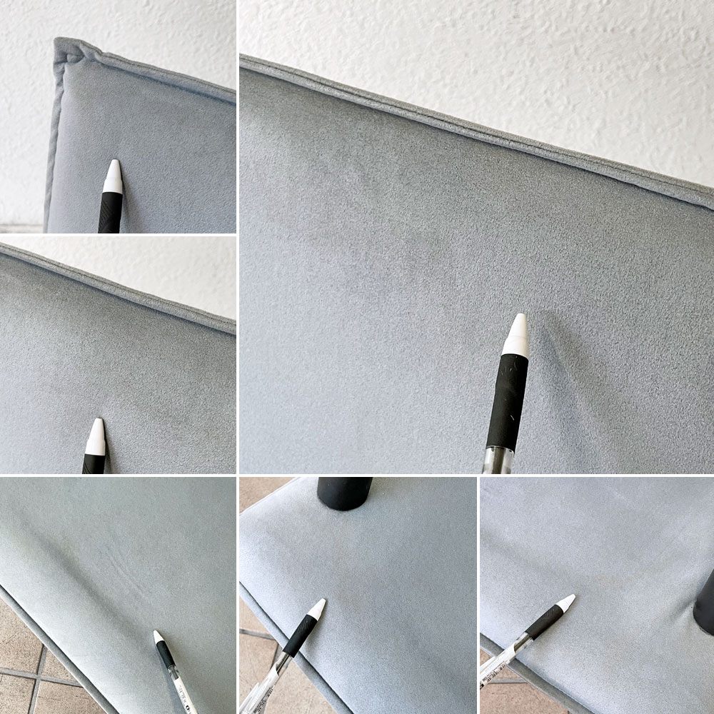 アルフレックス arflex T-Line チェア アームチェア ブルーグレー 1シーター カンチレバー コットンスエード Burkhard Vogtherr ポストモダンデザイン ◇