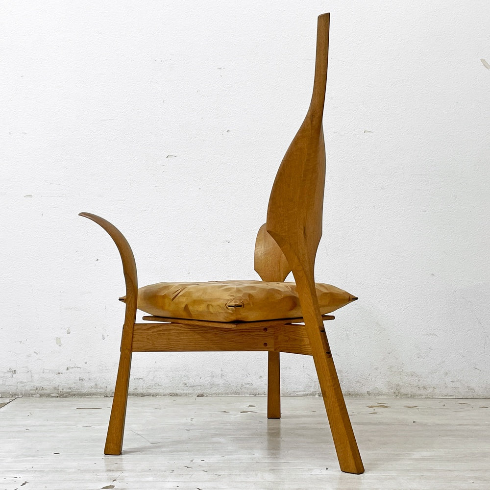 クラフトファニチャー Craft furniture 木ション パーソナルチェア ラウンジチェア アームレスチェア 無垢材 大門 嚴 バウ工房 BAU ●
