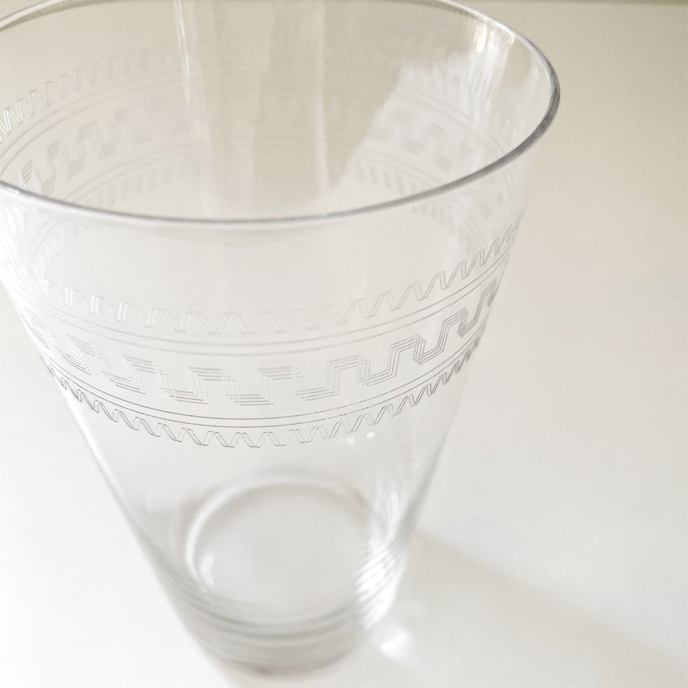オールドバカラ Baccarat グレック Grecque ゴブレット タンブラーグラス H14cm エッチング ギリシャ模様 クリスタルガラス フランスビンテージ C ◎