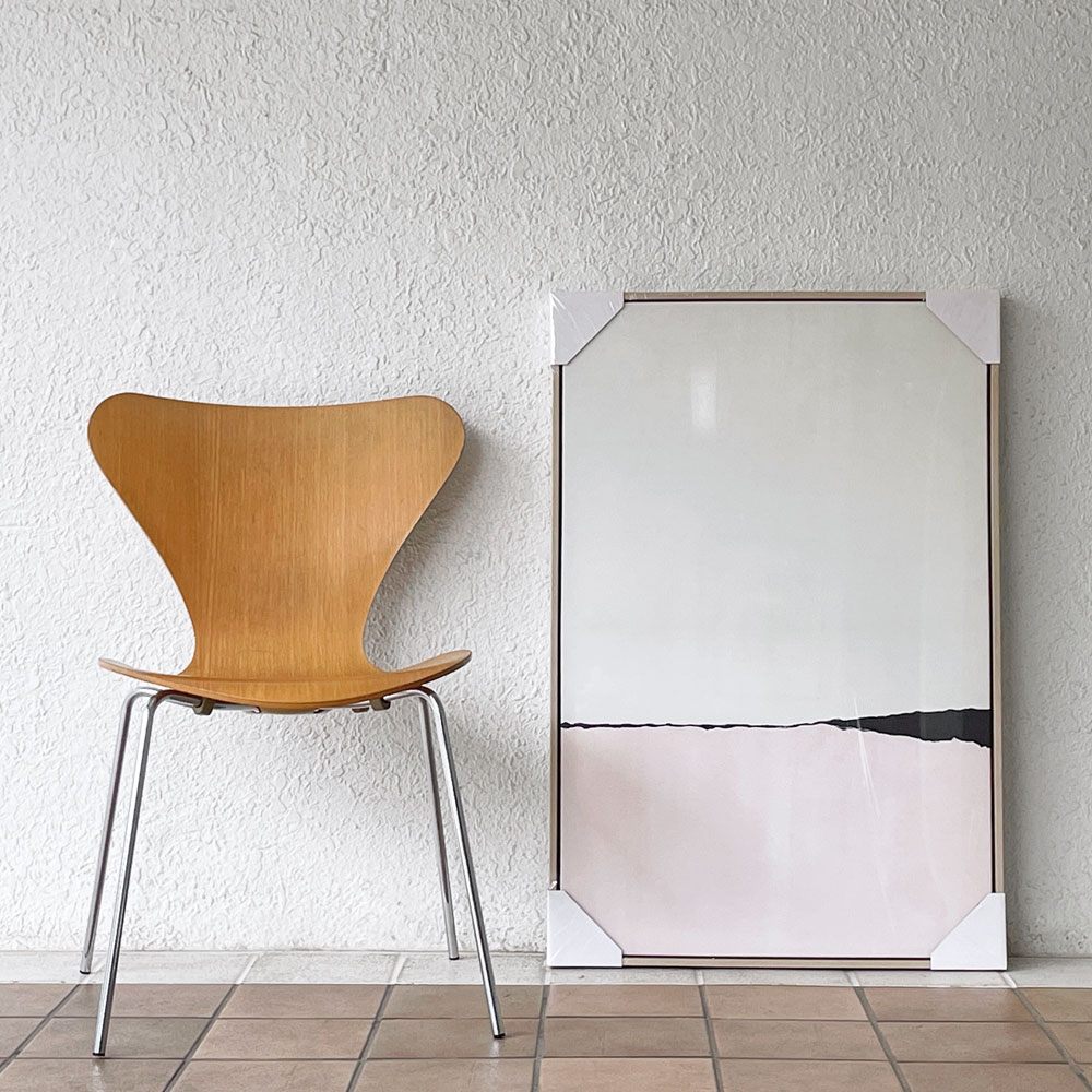 Kave Home Wrigley pink picture キャンバスプリント アートパネル  60×90cm インテリア アートポスター ディスプレイ 抽象 北欧モダンスタイル スペイン 額装品 ◇