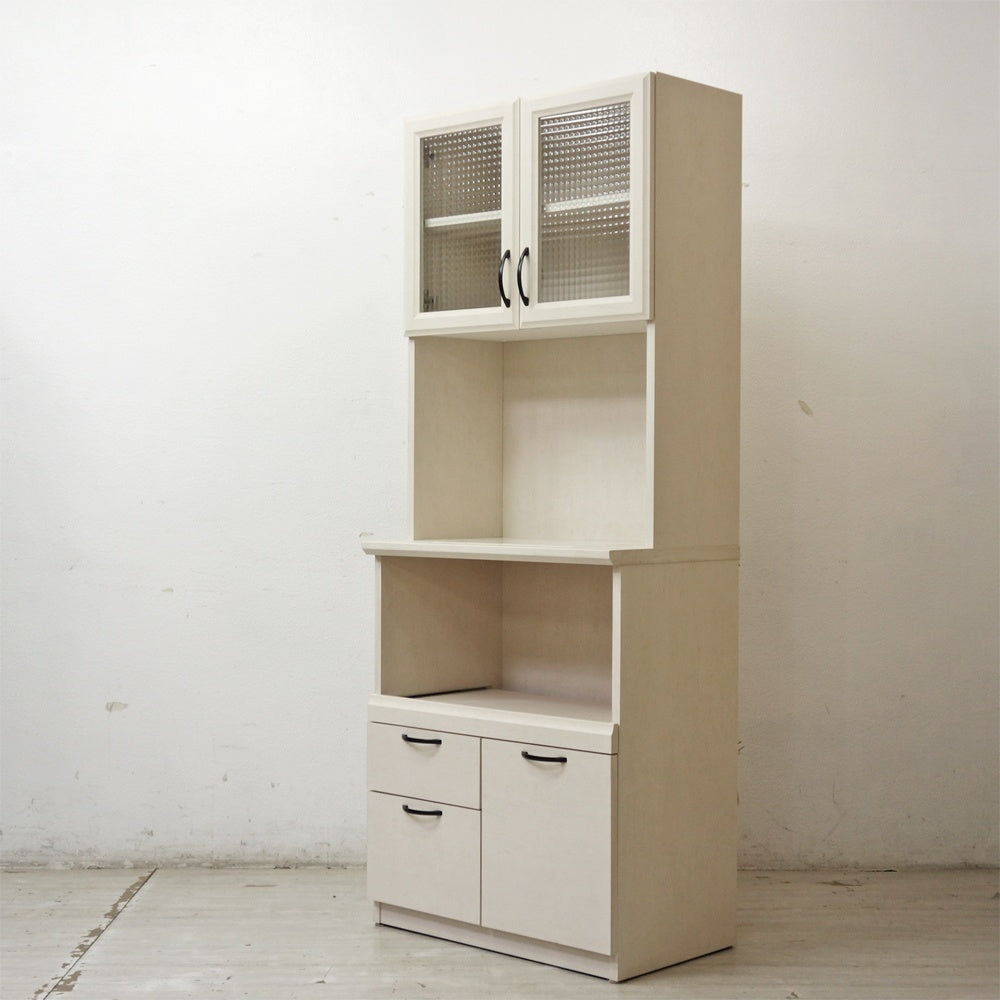 ビーカンパニー B-COMPANY コチーナ Cocina 700 カップボード 食器棚 チェッカーガラス ナチュラルテイスト ●