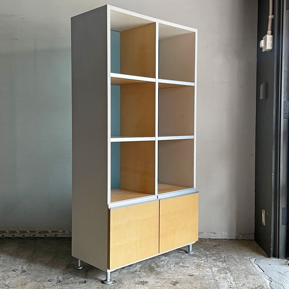 ウィルクハーン Wilkhahn ミナモ Minamo ファイリングシェルフ Filing Shelf ビーチ材 アルミフレーム アクリルパネル 2ドロワー 2列4段 コクヨ取扱い 現状品 ■