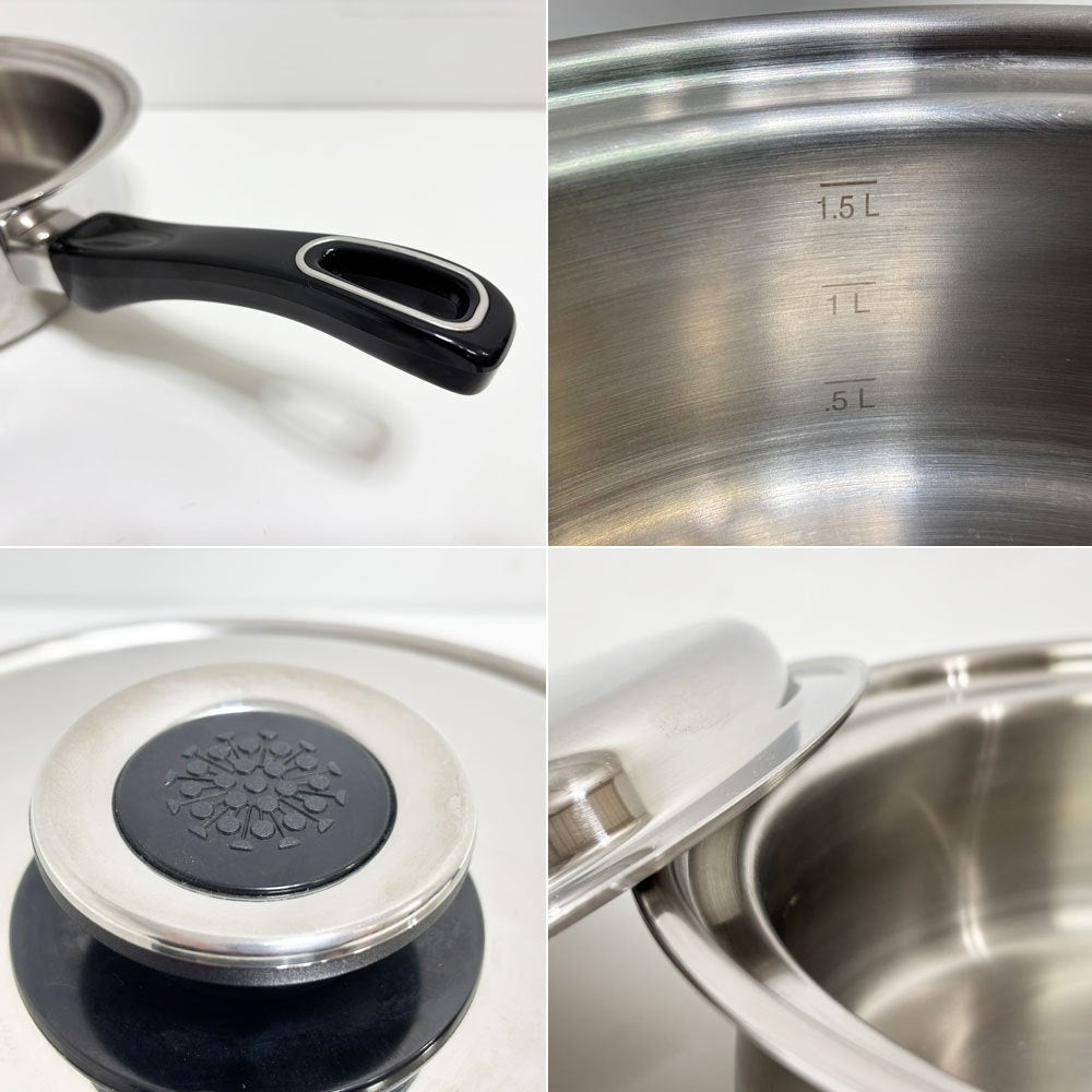 タッパーウェア Tupperware レインボークッカー プレミアム 19㎝ 2.0L 片手鍋 浅鍋 アルミ ステンレス 多層構造 無水調理 ●