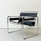ワシリーチェア Wassily Chair ブラック 本革 マルセルブロイヤー バウハウス 名作家具 モダニズムデザイン リプロダクト品 ●