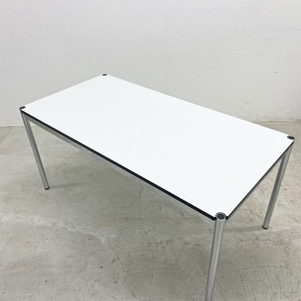 USMモジュラーファニチャー USM Haller USMハラーテーブル ワーキングデスク ダイニングテーブル W150×D75×H70cm アジャスター パールグレーラミネート(ホワイト) 高さ調整機能付 〓