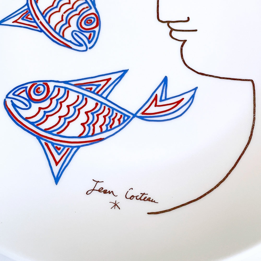 ジャン・コクトー Jean Cocteau promo ceram アートプレート 陶製絵皿 Φ24cm フランス ■