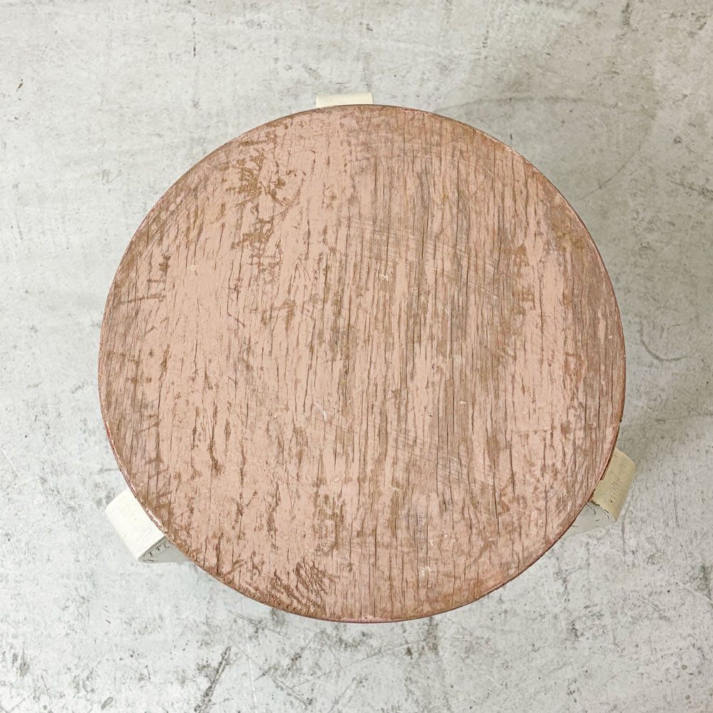 アルテック artek スツール60 stool60 3本脚 ペインテッド ピンク × ホワイト 50年代 ビンテージ アルヴァ・アアルト 希少 ●