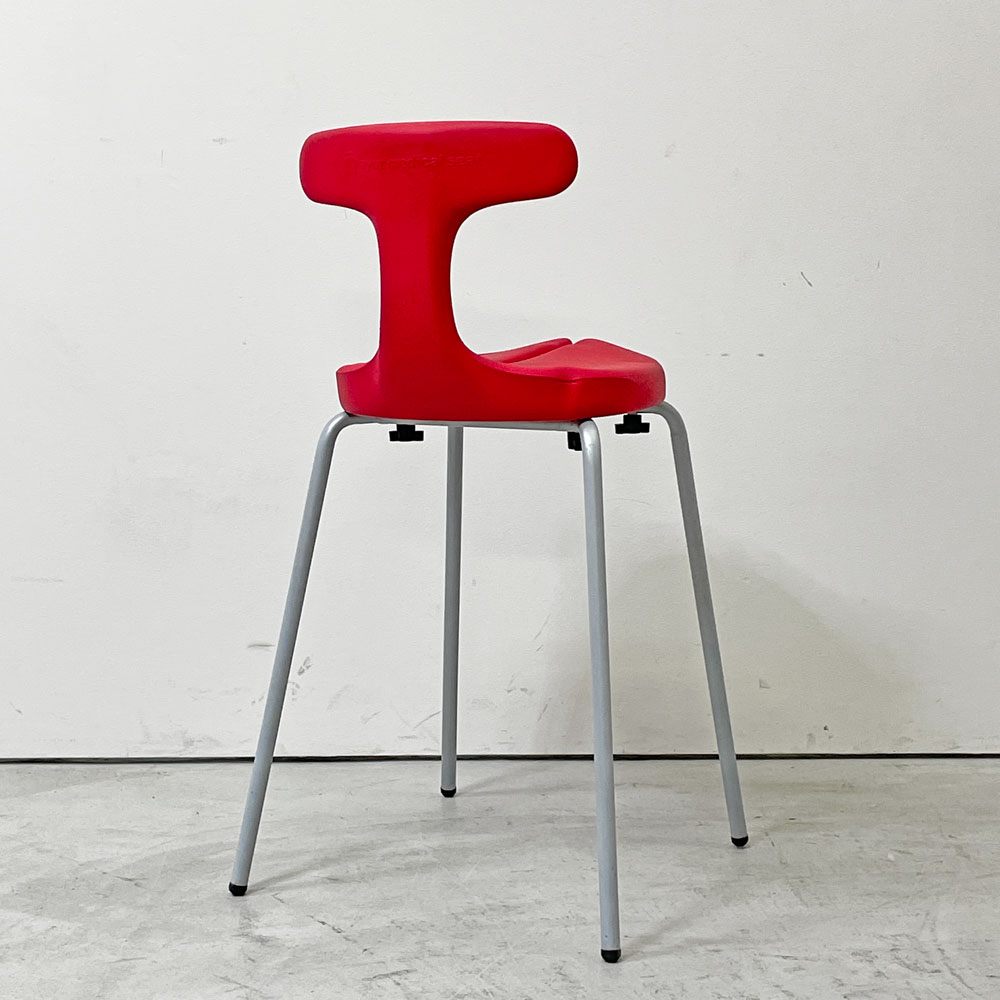 アーユル・チェア ayur-chair スツールタイプ SH49 レッド 四本脚 姿勢矯正 坐骨椅子 健康椅子 腰痛対策 2007グッドデザイン賞 廃番カラー ●