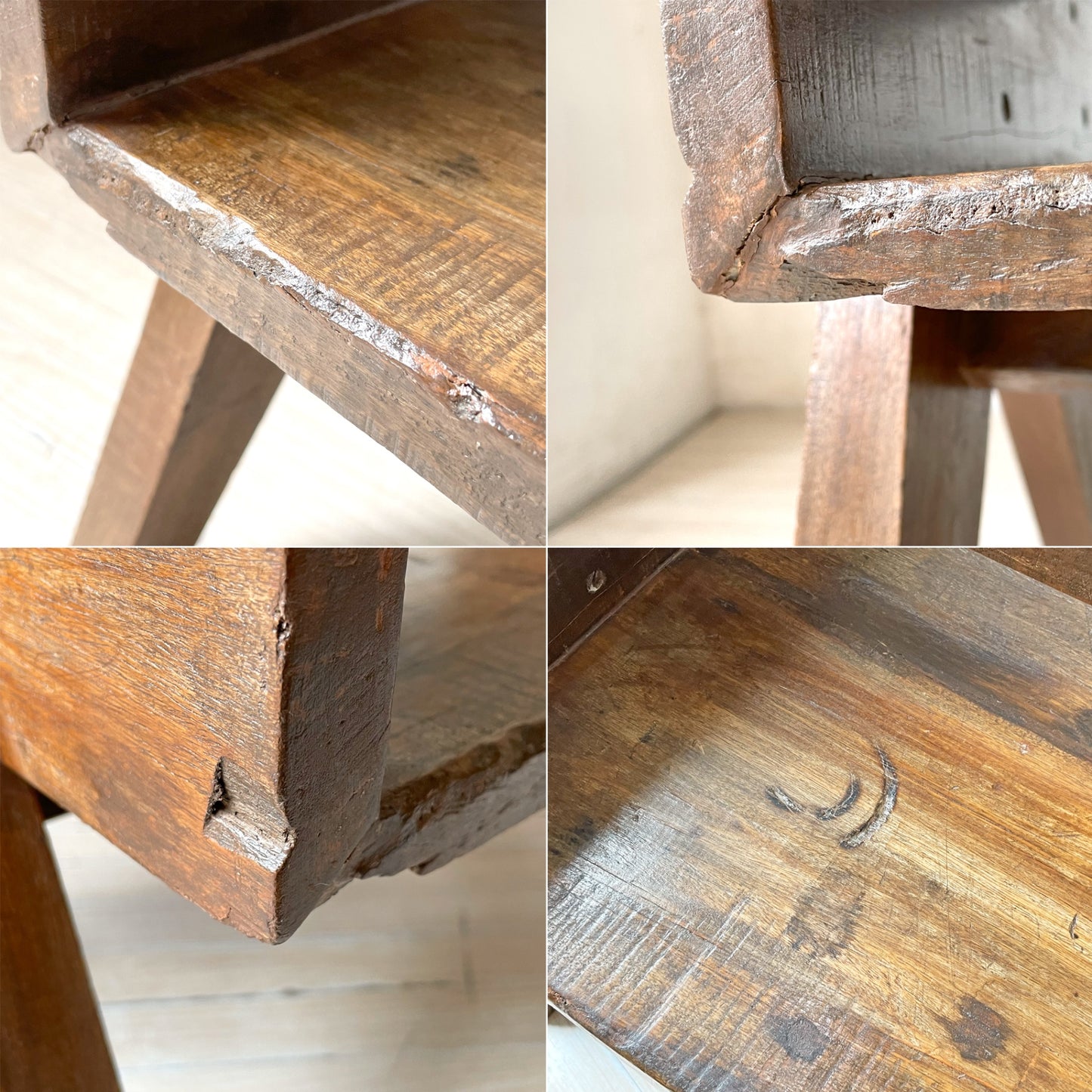 ピエールジャンヌレ Pierre Jeanneret ガラスコーヒーテーブル スモール Glass Coffee Table Small チーク無垢材 レター有り 1960‘s ビンテージ ★