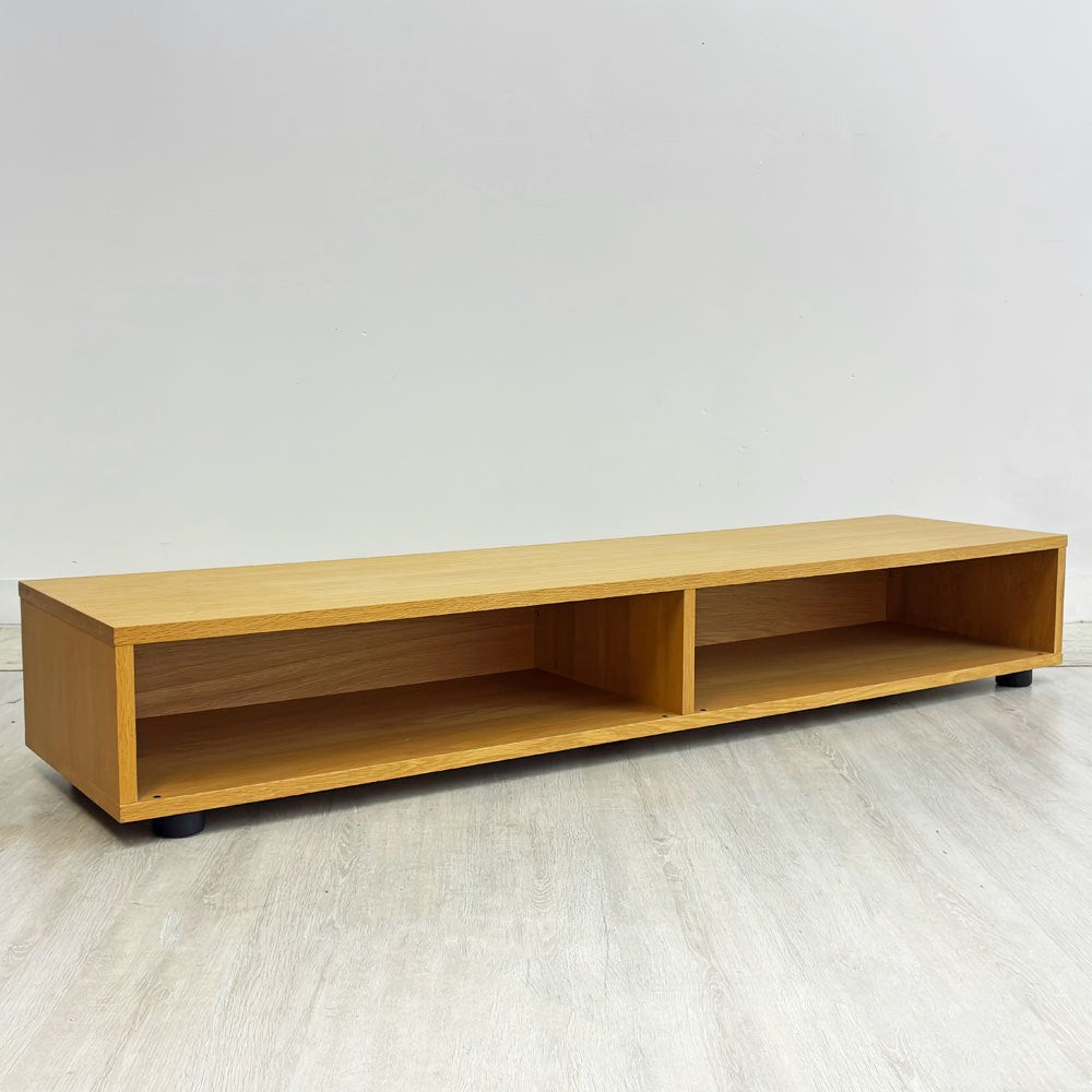 無印良品 MUJI オーク材 AVボード スタッキングシェルフ ロータイプ W162.5cm 配線孔2口 ナチュラル シンプルデザイン ●