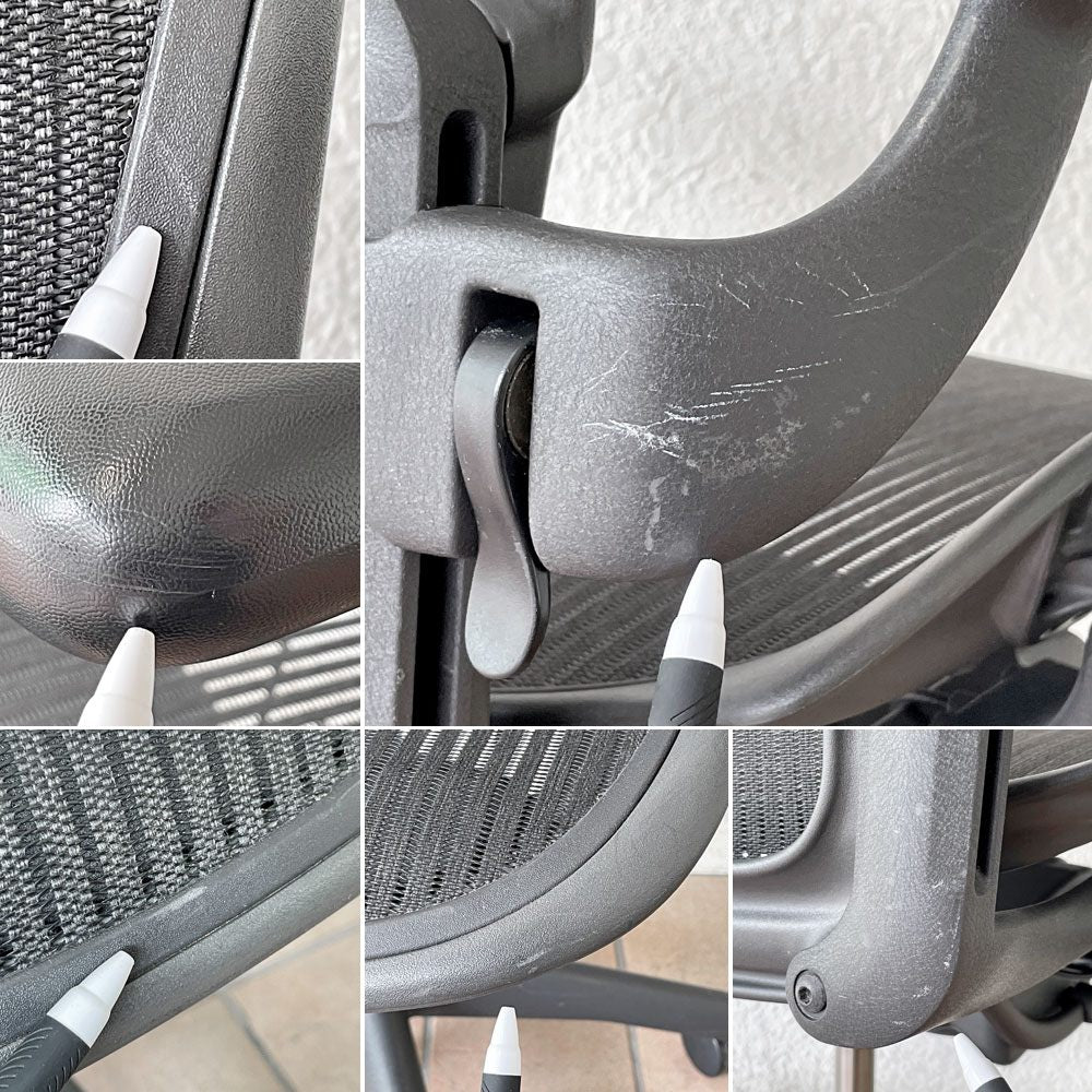 ハーマンミラー Herman Miller アーロンチェア Bサイズ ランバーサポート フル装備 グラファイトベース ビル・スタンフ ＆ ドン・チャドウィック ◇