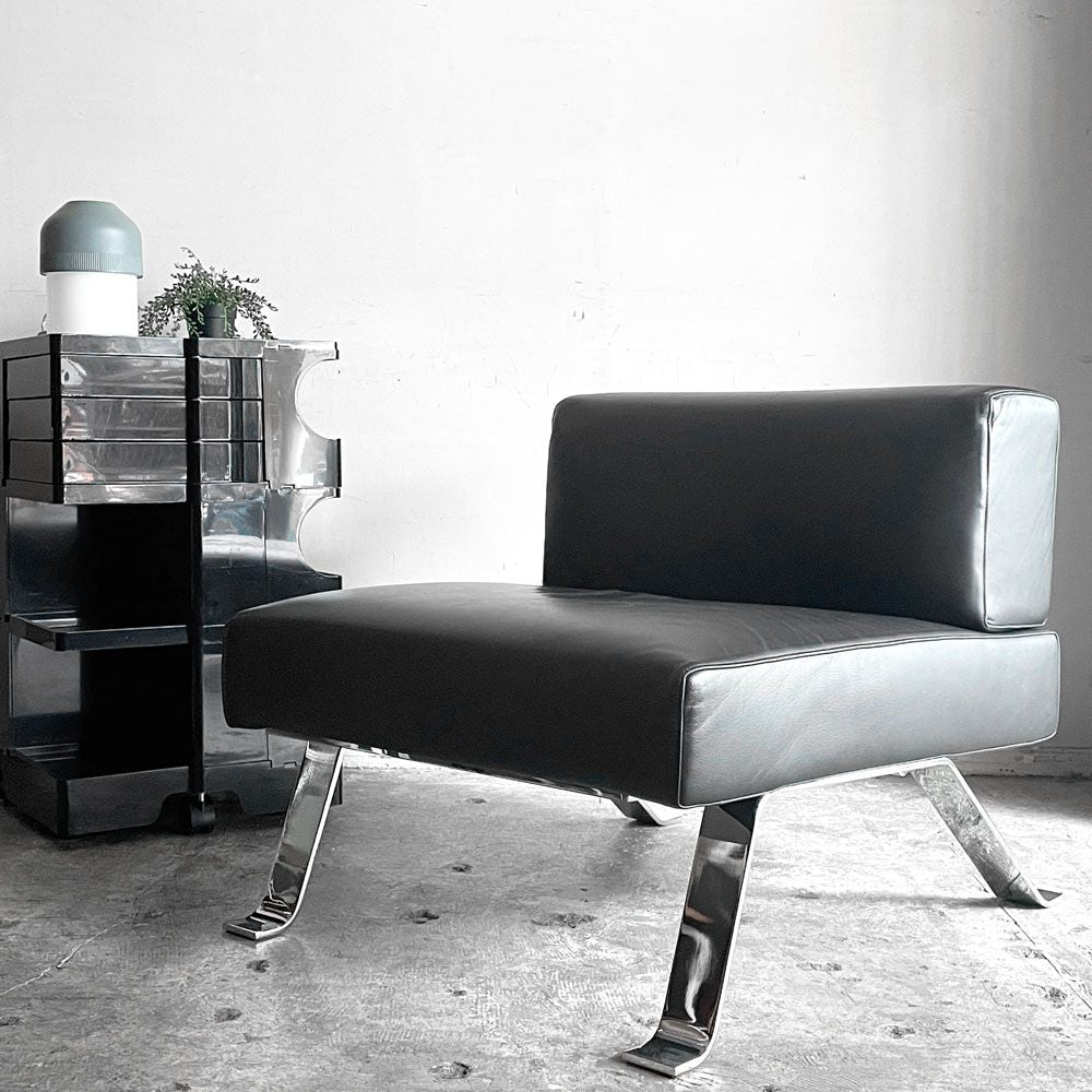 カッシーナ Cassina オンブラ OMBRA 512 ラウンジチェア 1Pソファ レザー ブラック シャルロット・ペリアン Charlotte Perriand ■