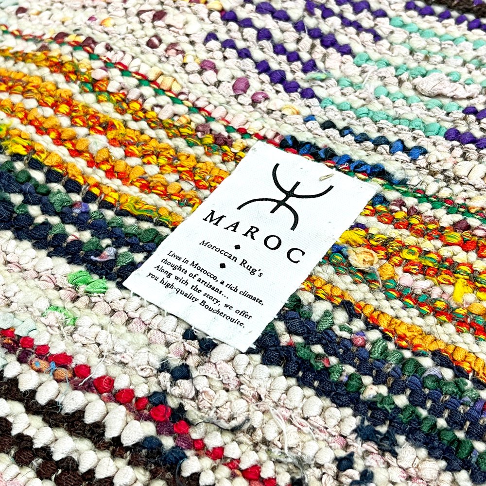 マロック MAROC モロッカンラグ MOROCCAN RUG ボシャルウィット Boucherouite 230×153cm 手織り絨毯 ラグ モロッコ ●