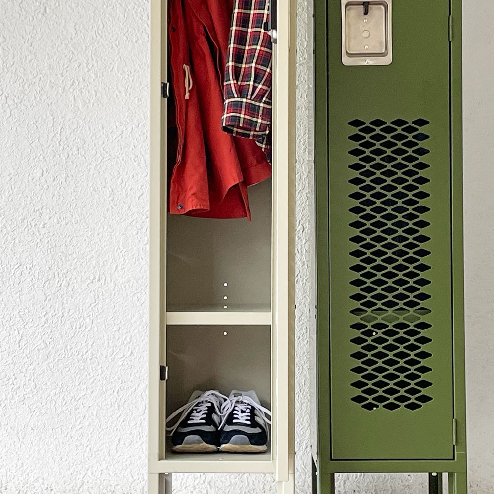 WHOLE EQUIPMENT CATALOG ジェネラルスチールロッカー シングル カーキ スチールキャビネット インダストリアル 店舗什器 廃番 ◇