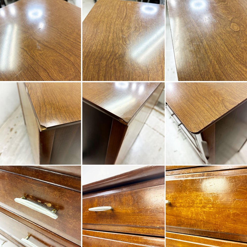 B.P.John Furniture トールチェスト デコラトップ 米軍家具 USビンテージ ミッドセンチュリー 現状品 ●