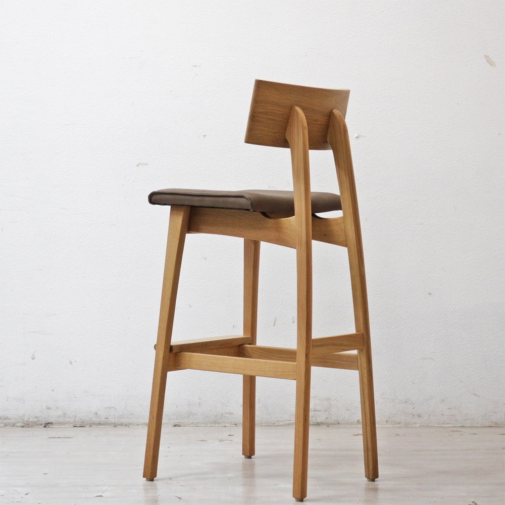 飛騨産業 HIDA 森のことば カウンターチェア ホワイトオーク無垢材 SN281 ハイラルゴ 合成皮革 佐々木敏光デザイン B ●