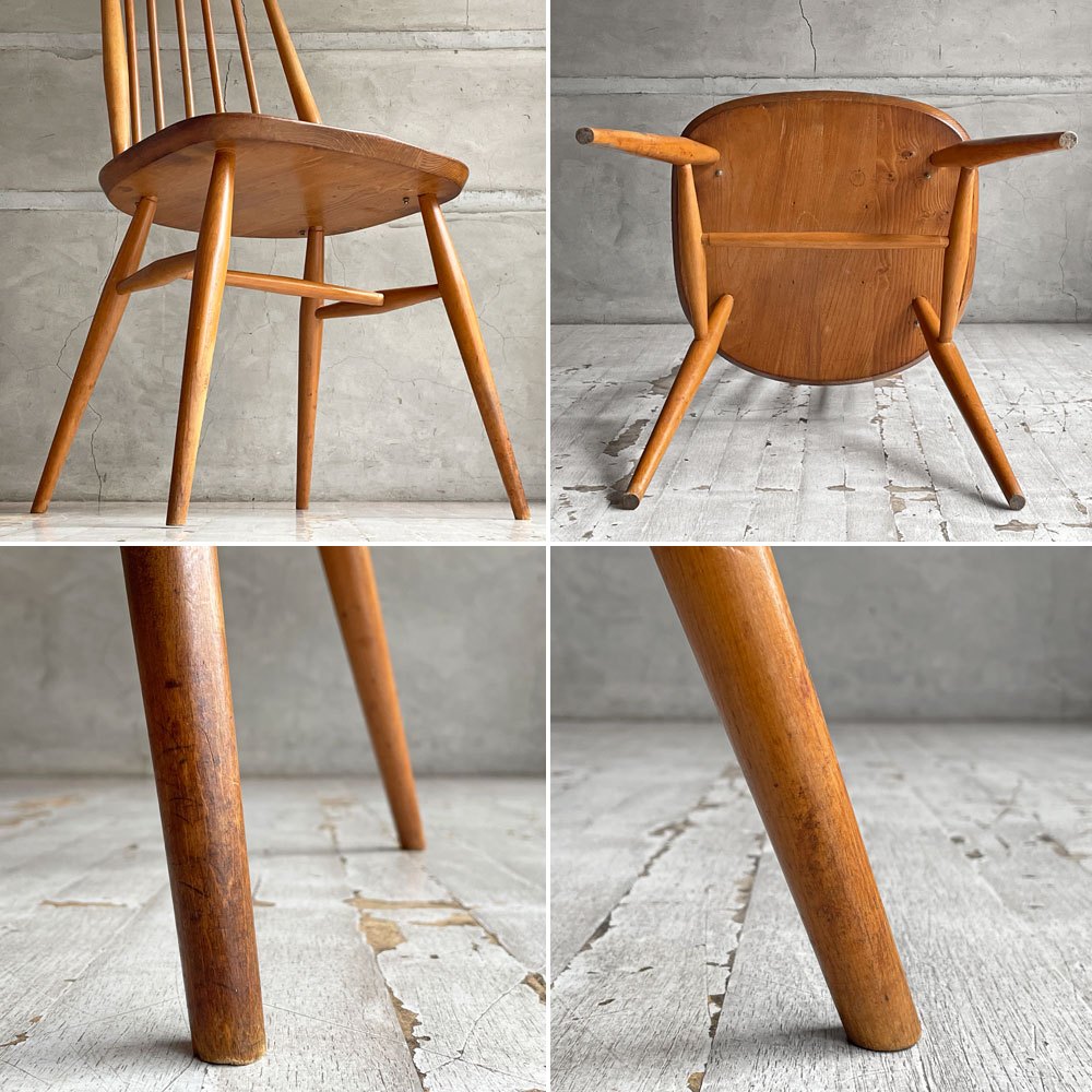 アーコール Ercol ゴールドスミス ダイニングチェア コロニアル ハイバック スティックバック エルム材 ♪