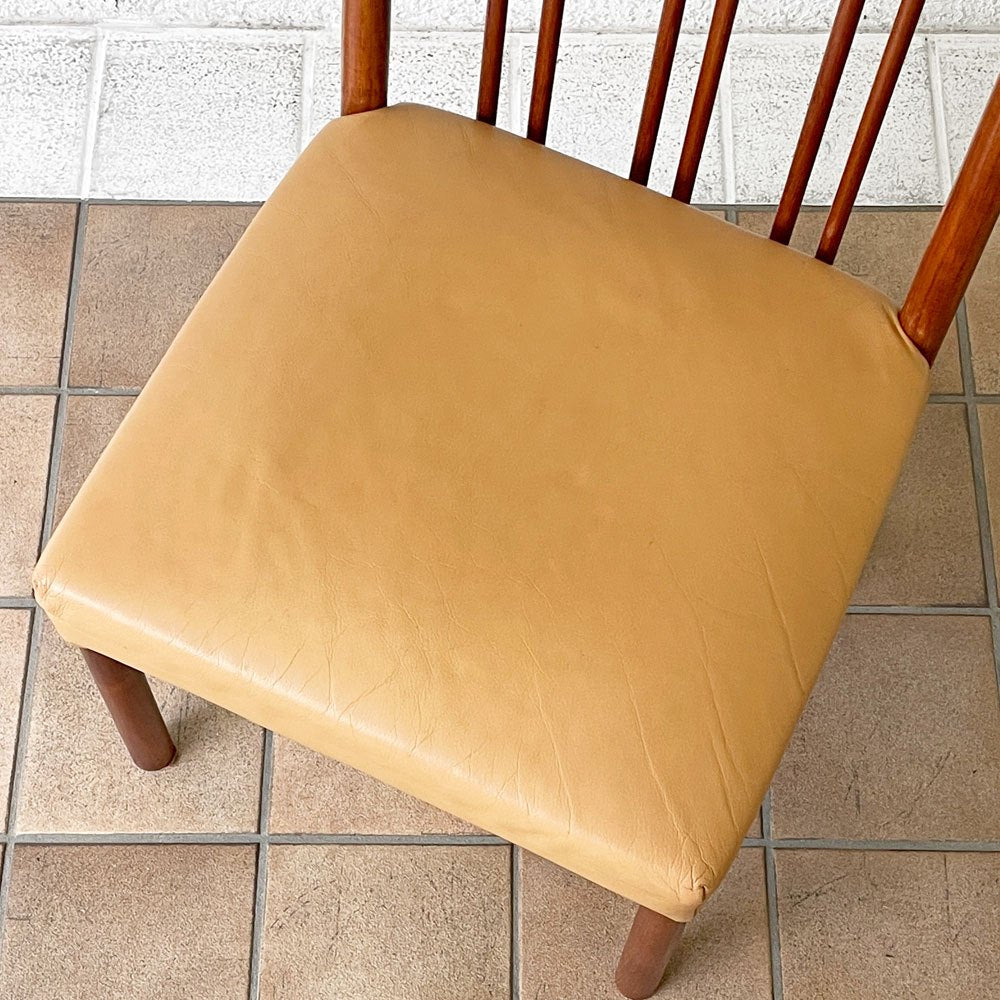 BC工房 チーク無垢材 ダイニングチェア 本革 ローチェア ラウンジチェア 幅48cm 国産クラフト家具 ナチュラルモダン ◇