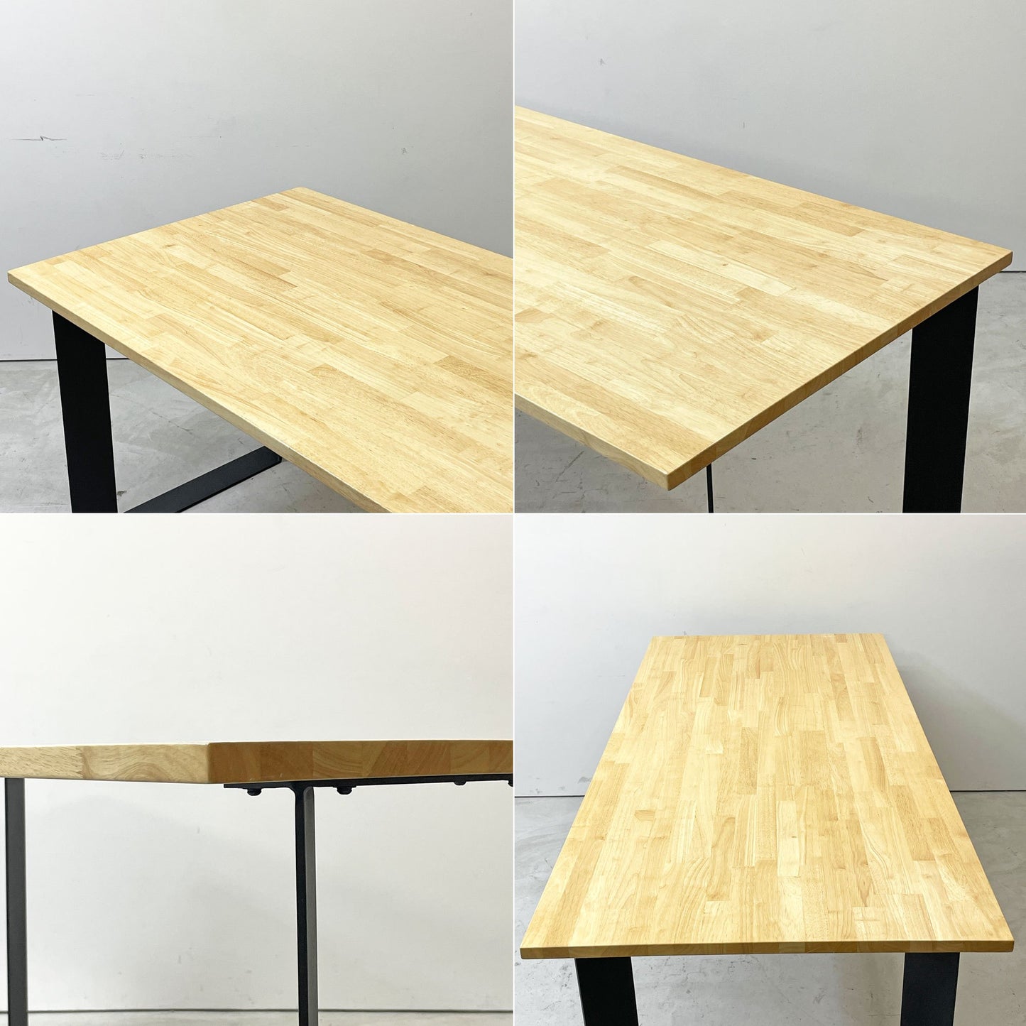 かなでもの KANADEMONO ザ・テーブル THE TABLE デスク ラバーウッド材 Slash_Square脚 ブラックスチール脚 W170 x D80cm ●