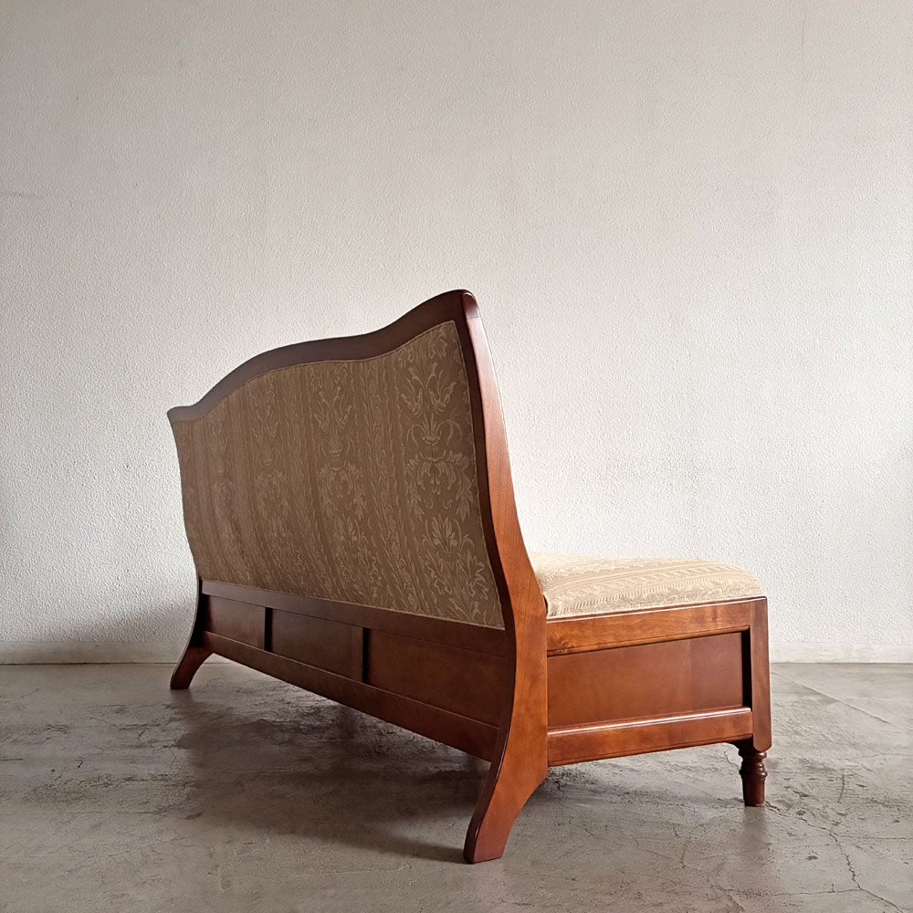 横浜ダニエル DANIEL エルディー LD ロングチェア ダイニングベンチ A-545 樺桜材 ファブリックシート W170cm アーリーアメリカン 〓