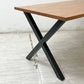 かなでもの KANADEMONO ザ・テーブル THE TABLE デスク ラバーウッド ブラウン W180cm スチール Xラインレッグ ブラック ●