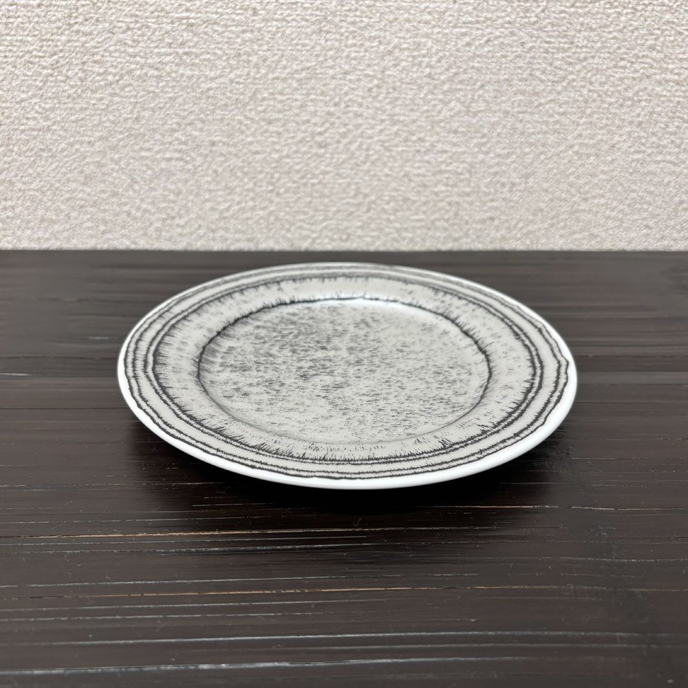 ママカロン ma.macaron 刺繍の転写プレート 19.5cm デザートプレート 中皿 磁器 現代作家 A ◎