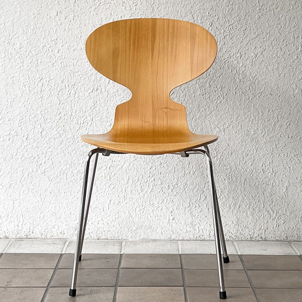 フリッツハンセン Fritz Hansen アントチェア 4本脚 ナチュラルビーチ ラッカー アルネ・ヤコブセン 北欧家具 A ◇
