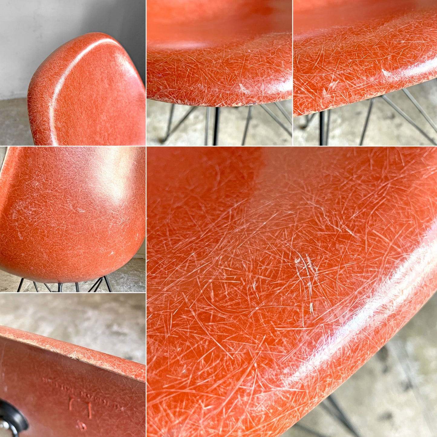 ハーマンミラー Herman Miller サイドシェルチェア セカンド 2nd FRP エッフェルベース テラコッタ ビンテージ イームズ ミッドセンチュリー ■