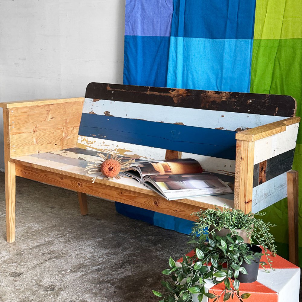 ピートヘインイーク PIET HEIN EEK スクラップウッド SCRAPWOOD アームチェア 2シーター 背付きベンチ 古材 W121cm オランダ ■